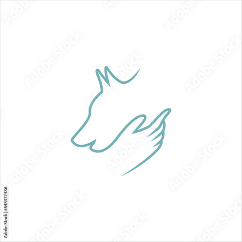Human Hand Petting Dog Logo