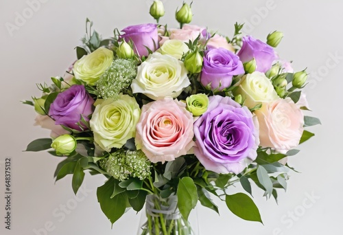 A vibrant bouquet of lisianthus in pastel shades © Sohel