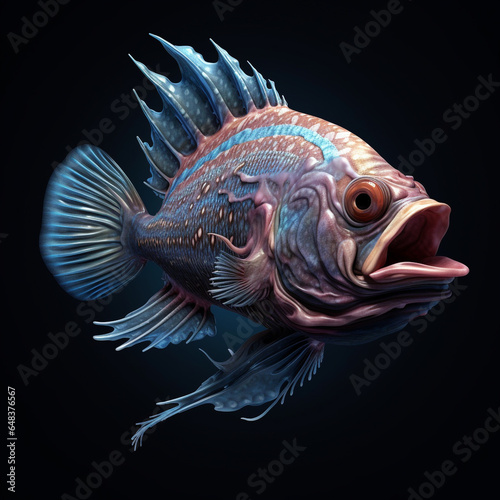 3d deep sea predator fish