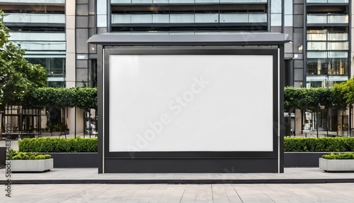 Advertising, marketing, and template mockup on outdoor luxury shopping mall, empty white billboard digital sign poster