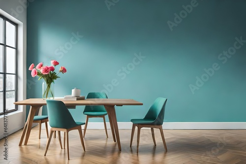 table and chairs in a restaurant Generated Ai
