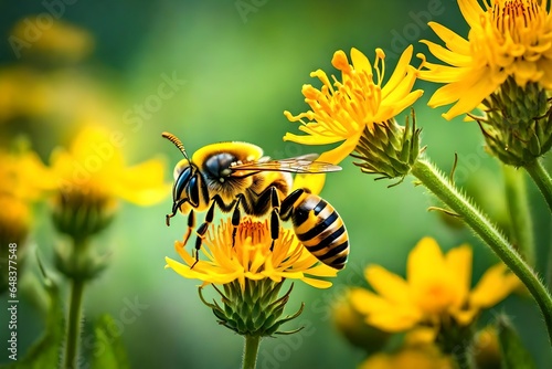 bee on yellow flower