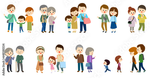 さまざまな年代の人物セット