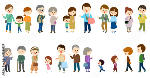 さまざまな年代の人物セット