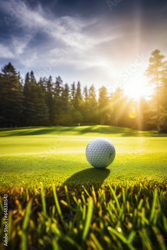 Golf Ball on Green Close-Up	