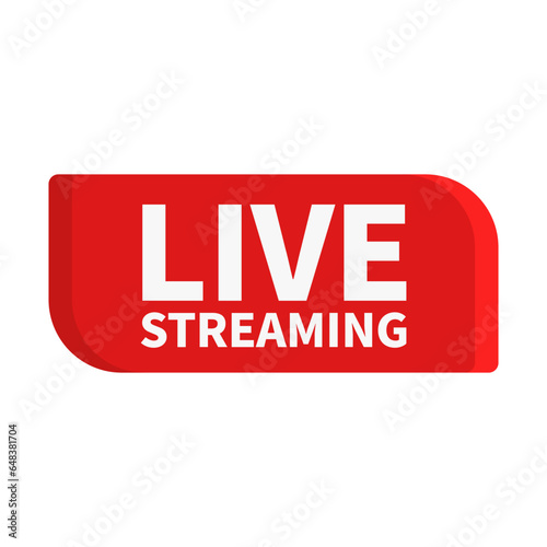 Live Streaming In Red Rectangle Shape For Online Video

