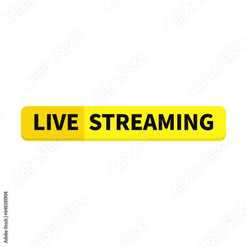 Live Streaming In Yellow Rectangle Shape For Online Video
