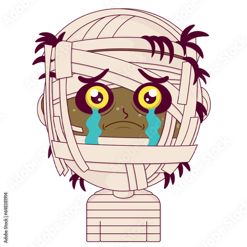 mummy crying and scared face cartoon cute