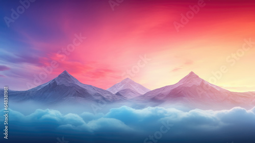 Simply Beautiful Mountains Landscape Abstract Background
