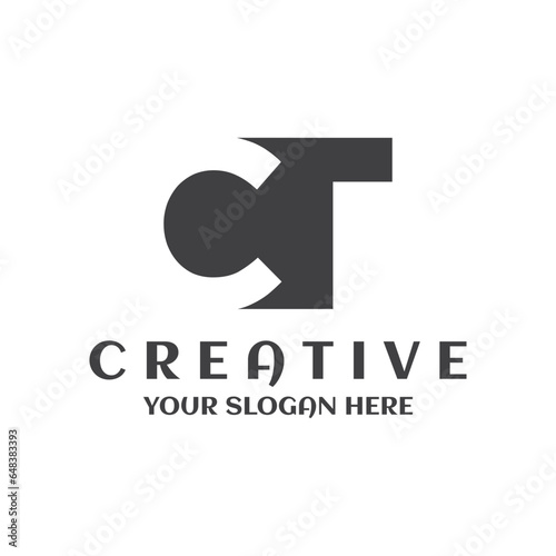 Creative minimal CT, TC Letter Initial Logo Vector Template. Flat Design Simple Minimalist Unique Symbol Emblem for Company Business