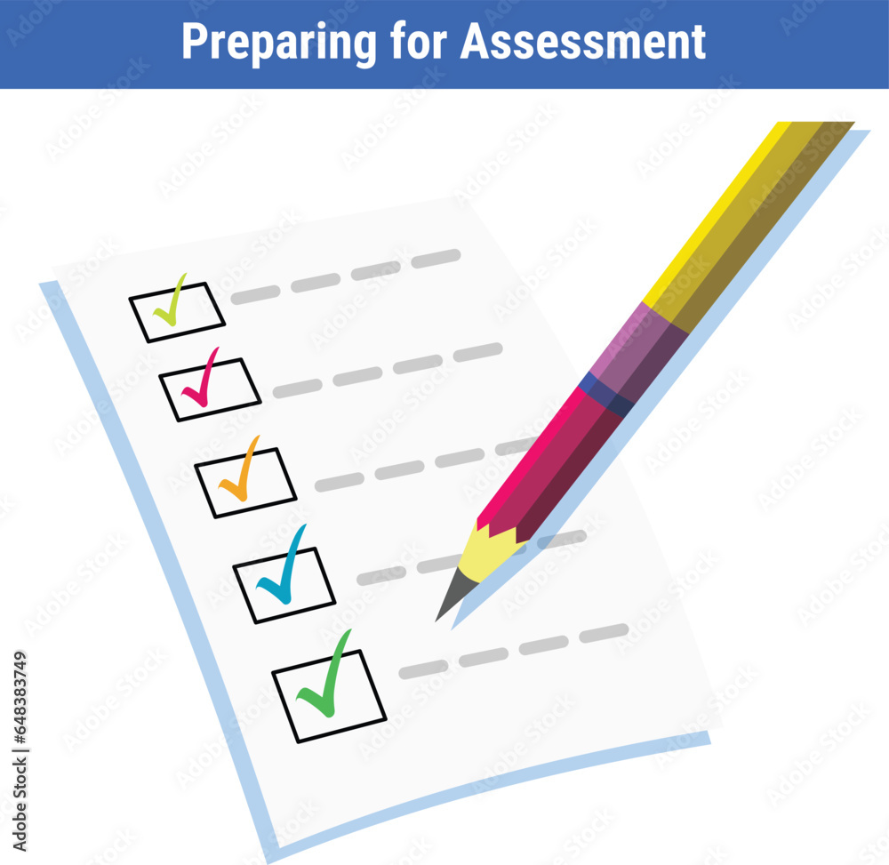 Preparing for Assessment Vector Illustration Preparing for Assessment Vector Illustration