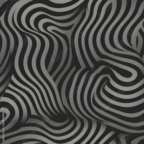 gray hypnotic line dark brown background vector graphic.