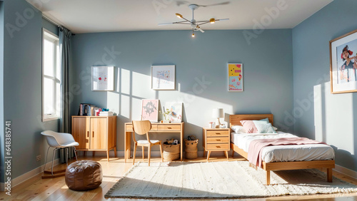 Bed room design for kid, Generative AI © Saysamorn