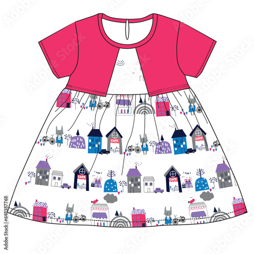 baby frocks sweet home animals tree print