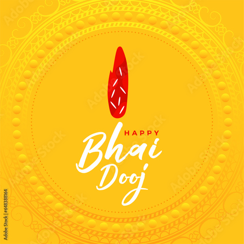 hindu cultural bhai dooj wishes background with roli tilak design photo