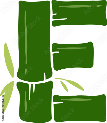Bamboo Alphabet Letter E