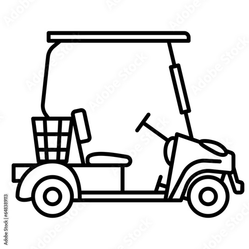 Caddy Golf outline icon. Transportation illustration for templates, web design and infographics.