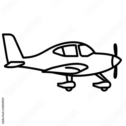 Propeller aeroplane outline icon. Transportation illustration for templates, web design and infographics. 
