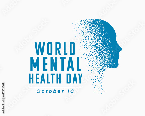 world mental heath day background with particle art human head