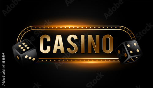 casino poker game banner with realistic dice design