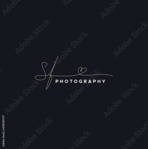 latter SF, Simple creative wedding photographer symbol, photography logo design,wedding services photograph, vectort, premium logo.