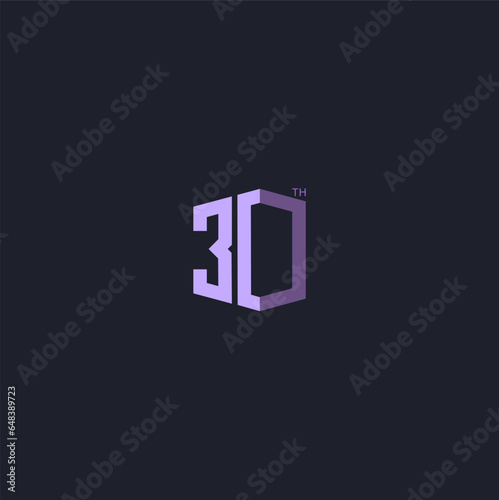 30 Years Anniversary Logo, Vector Template Design element for birthday,