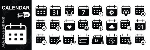 Calendar Icon collection. Calendar planner icon collection. Reminder organizer event signs. Vector illustration.