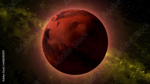 spinning planet mars on white. 3d red planet isolate on space background.4k photo