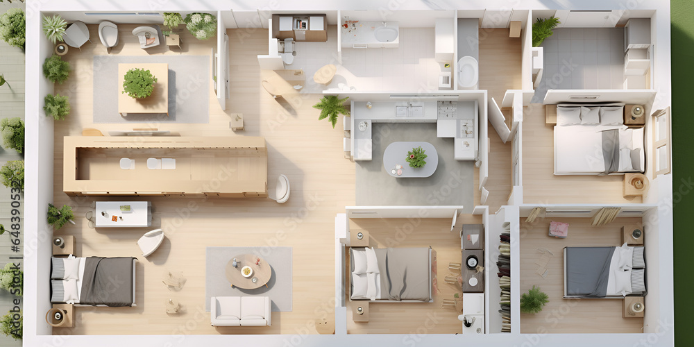 Scandinavian Modern Apartment Floor Plans photo