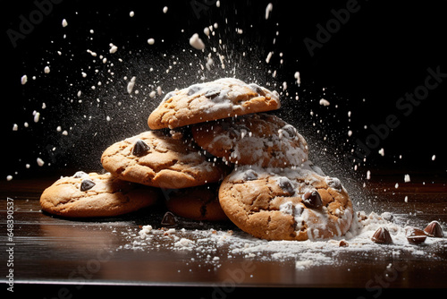 Illustrated chocolate bean cookies photo