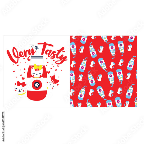 cat girls t print vector art