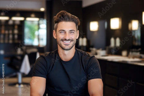 smiling handsome man in beauty salon