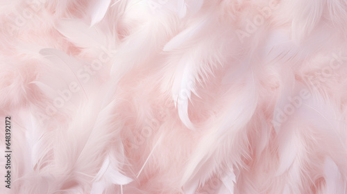 An abstract background with a close-up of soft pink feathers