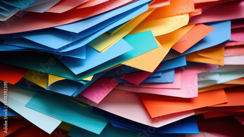 A pile of colorful paper.