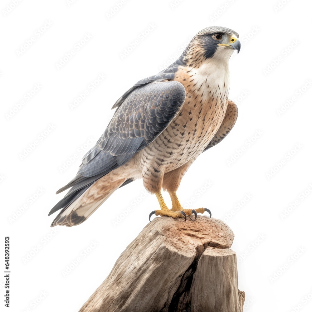Peregrine falcon bird isolated on white background. Peregrine falcon bird isolated on white background.
