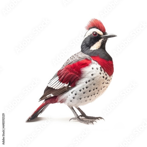 Nuttalls woodpecker bird isolated on white background. photo