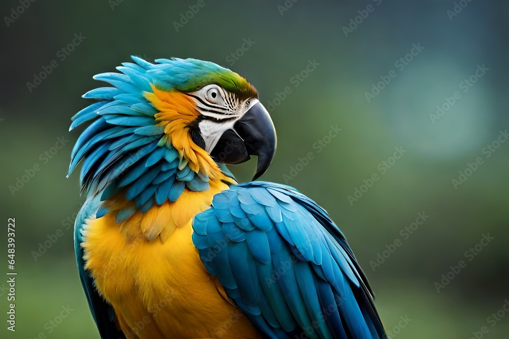 blue and yellow parrot macw