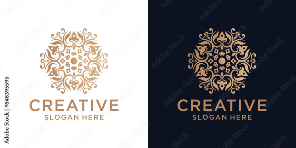 Floral ornament logo design abstract Floral ornament logo design abstract