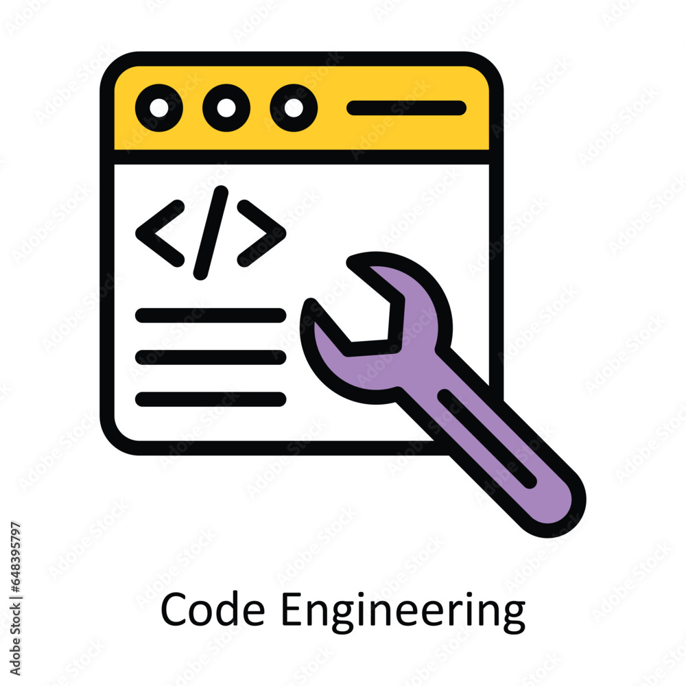 Code Engineering vector Filled outline Icon Design illustration. Artificial intelligence Symbol on White background EPS 10 File
Code Engineering vector Filled outline Icon Design illustration. Artificial intelligence Symbol on White background EPS 10 File
