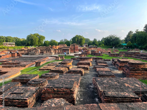 sarnath archaeological ruins || buddha archaeological ruins in india || sarnath varanasi  photo