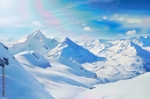 Pristine Winter Mountains with White-Capped Peaks Untouched Wilderness Beauty
