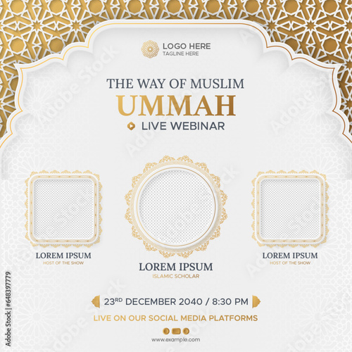 Islamic live webinar talk show podcast cover social media post design