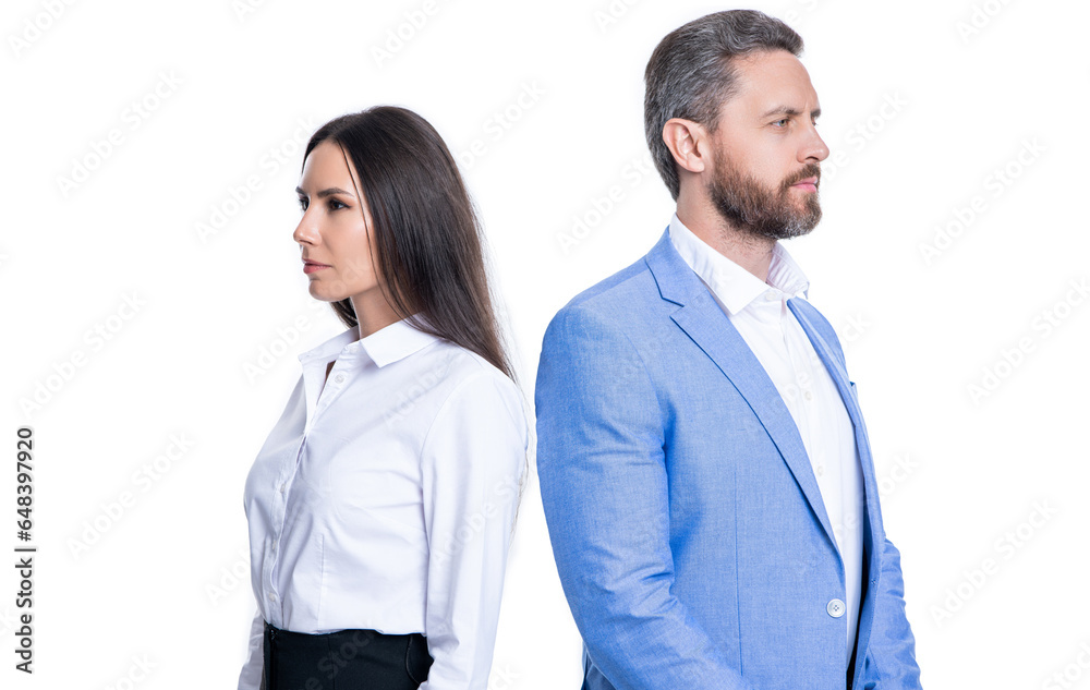 photo of business boss and employee. business boss and employee isolated on white background photo of business boss and employee. business boss and employee isolated on white background