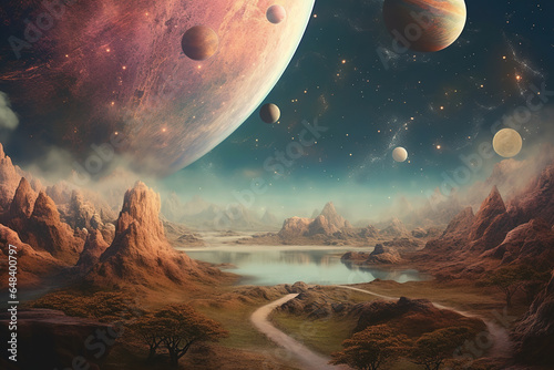 AI generated illustrations of science fiction in space