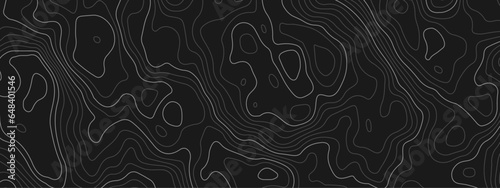 Abstract wavy topographic map. Abstract wavy and curved lines background. Abstract geometric topographic contour map background. 