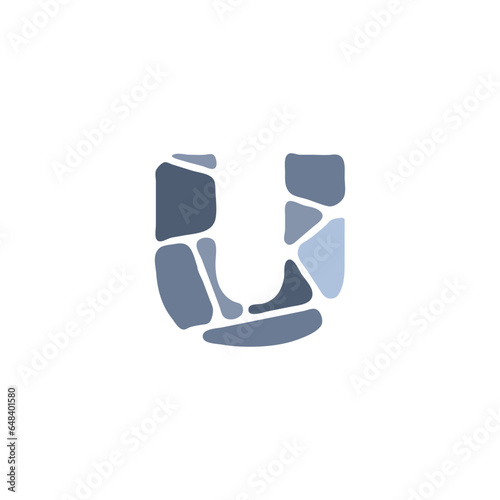 Letter U with stone logo