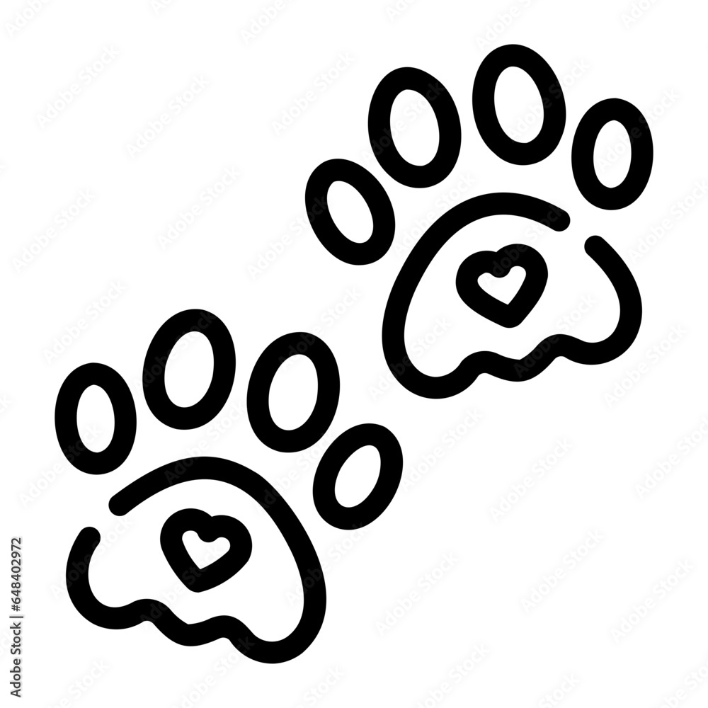paw print Line Icon paw print Line Icon