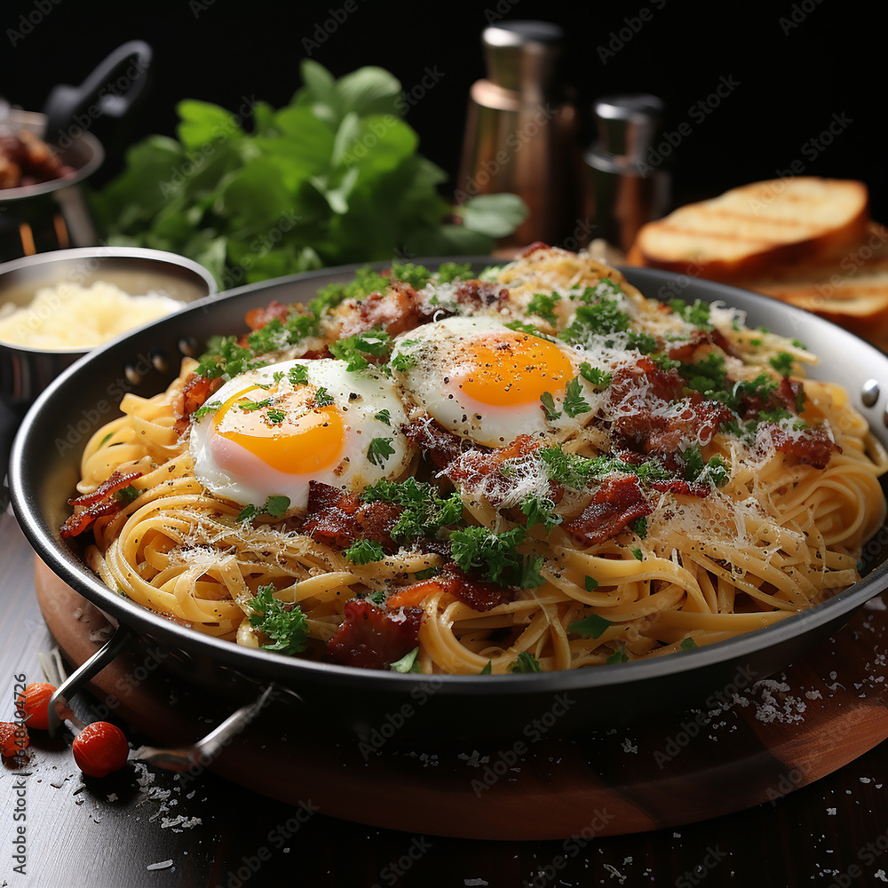 Spaghetti carbonara is an Italian dish Spaghetti carbonara is an Italian dish