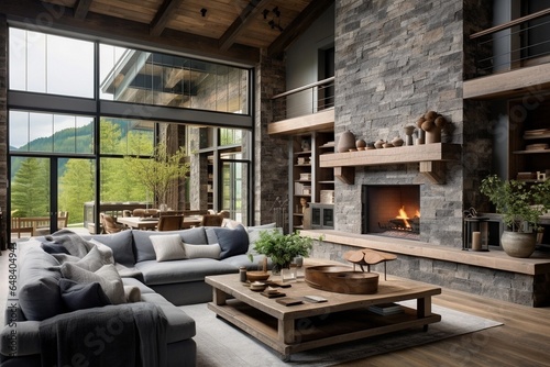 modern rustic living room 