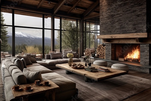 modern rustic living room  © Lucas